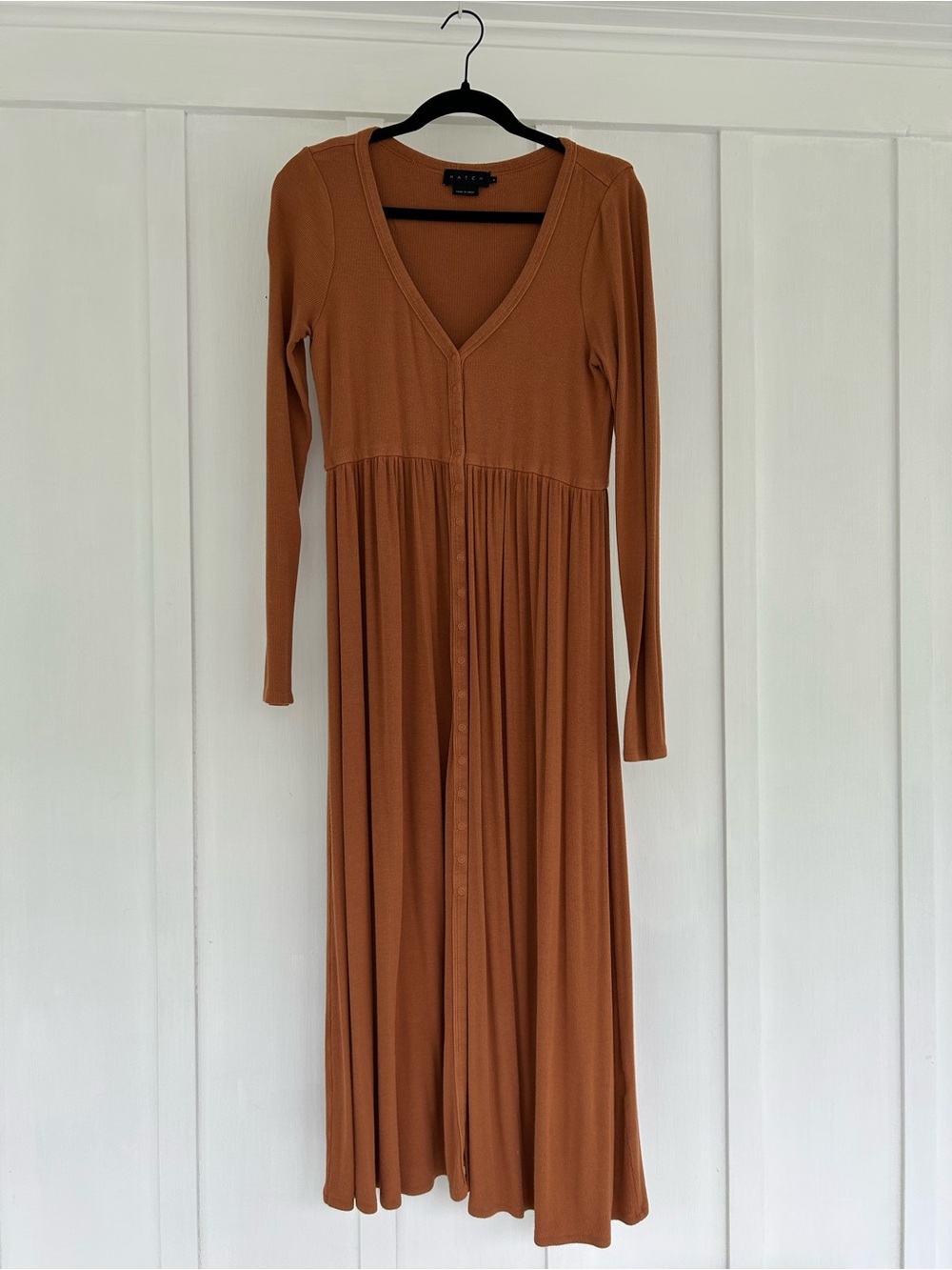 Hatch Collection Softest Ribbed Nursing Dress in Sienna